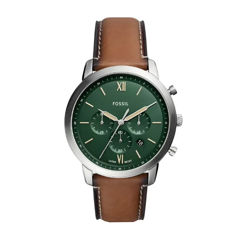 Fossil Neutra Chronograph Dark Green Dial Leather Men's Watch- FS5963